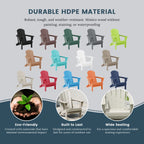 Chaise Adirondack pliante de patio d'extérieur tout temps résistante à la décoloration Polytrends Laguna
