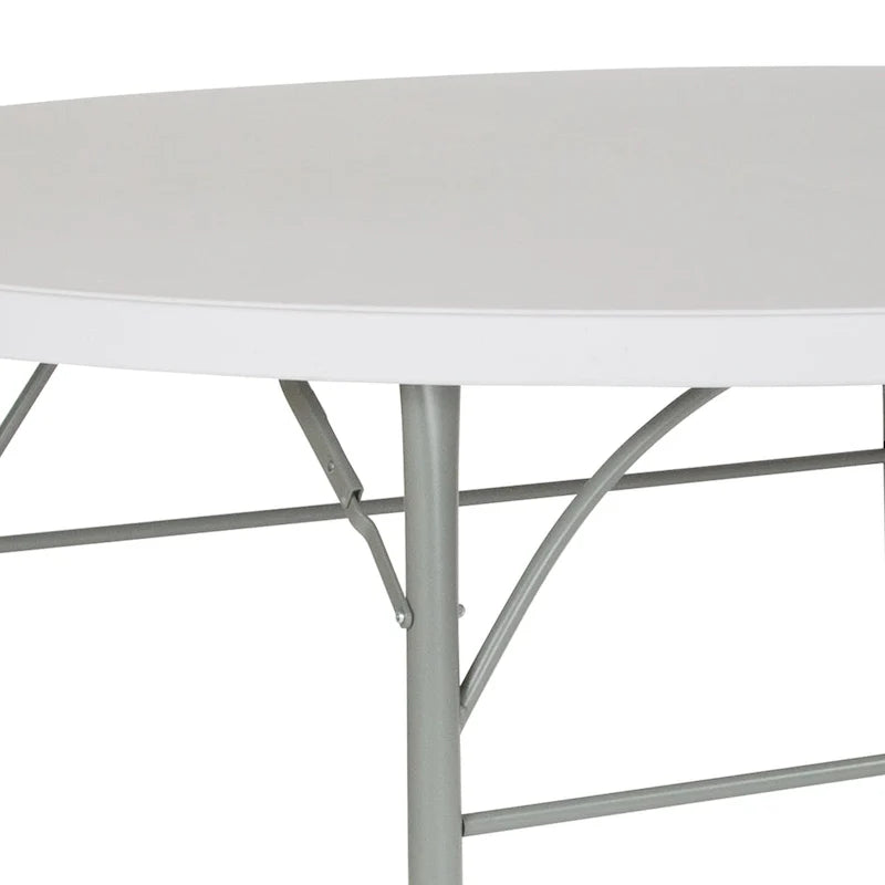 Table pliante ronde en plastique de 1,80 m avec poignée pour événements