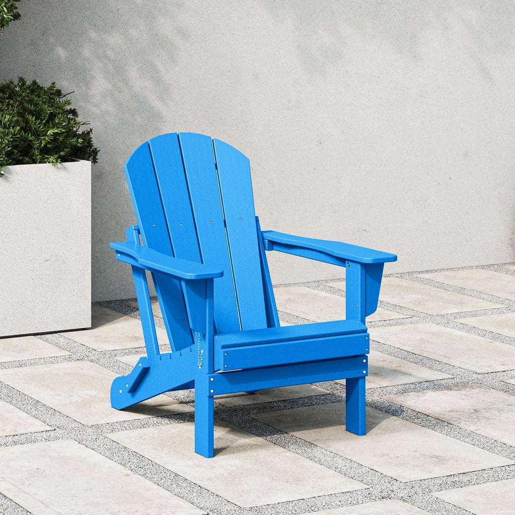 Chaise Adirondack pliante de patio d'extérieur tout temps résistante à la décoloration Polytrends Laguna