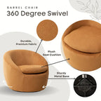 Fauteuil pivotant - Rotation à 360° - Tissu bouclé