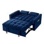 Canapé convertible 4 en 1 avec accoudoirs et poches de rangement, canapé-lit escamotable capitonné multifonction avec dossier réglable