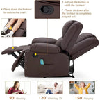 AECOJOY Causeuse inclinable 2 places avec fonction chauffage et massage
