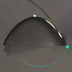 Lampadaire à Arc en Métal Noir avec Abat-jour Dôme Réglable