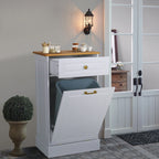 Meuble de Cuisine Poubelle Inclinable, Poubelle de Rangement en Bois, Corbeilles à Papier de Comptoir avec Tiroir