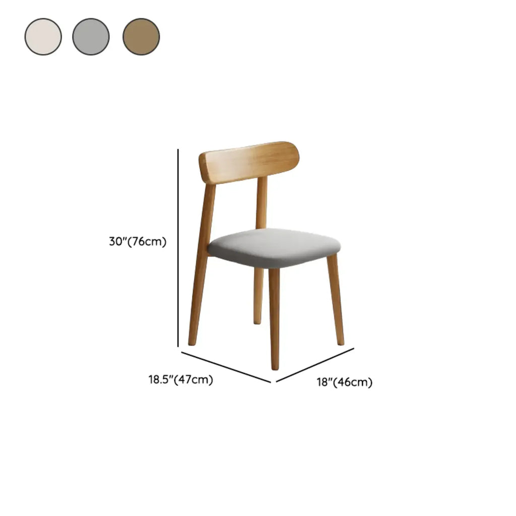 Chaise de salle à manger moderne en cuir sans accoudoirs avec dossier bas