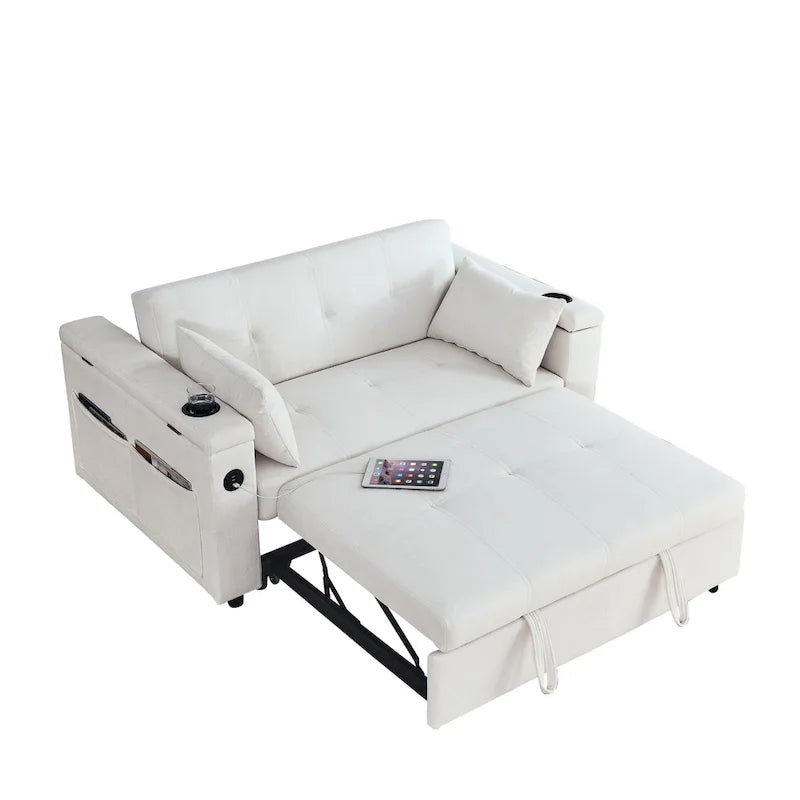 Canapé convertible 54 pouces avec deux places inclinables