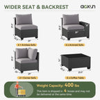 Ensembles de meubles de patio extérieurs avec coussin épais de 10 cm