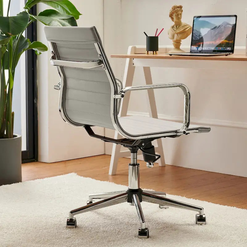 LUXMOD Chaise de Bureau à Domicile Côtelée Fauteuil de Bureau