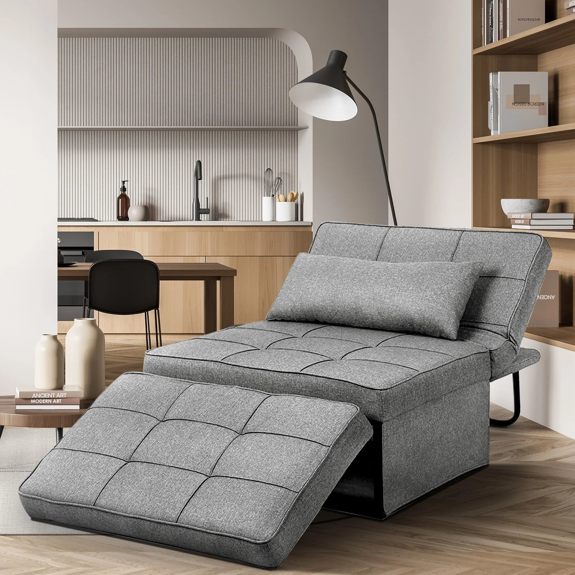Canapé Convertible Lit Canapé Fauteuil Ottoman Pliant Fauteuils Inclinables pour Salon
