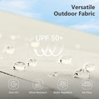 MAISON ARTS Parasol de marché extérieur rectangulaire de 4,5 m avec manivelle, double face, lumières LED solaires et base incluse
