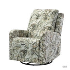 Fauteuil inclinable pivotant manuel Arlette contemporain à fleurs avec dossier capitonné