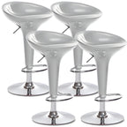 Tabouret de bar pivotant en plastique chromé, réglable en hauteur