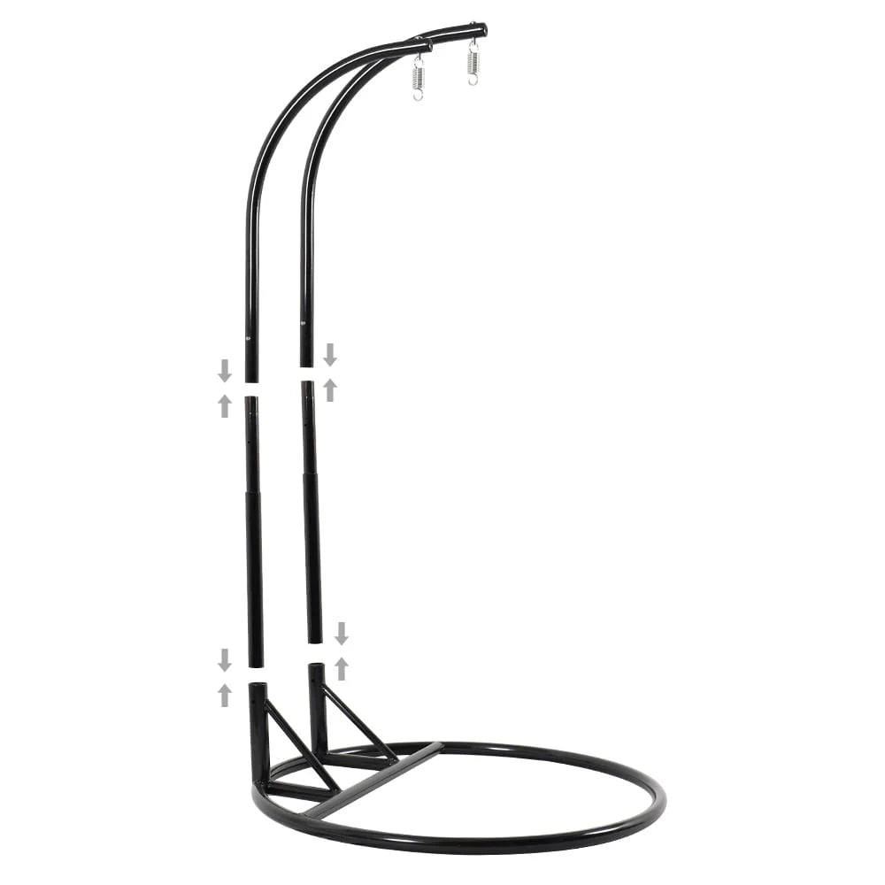 LeisureMod Fauteuil suspendu œuf 2 places avec support - Balançoire hamac de patio en rotin osier intérieur/extérieur avec coussins