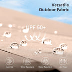MAISON ARTS Parasol de marché extérieur rectangulaire de 4,5 m avec manivelle, double face, lumières LED solaires et base incluse