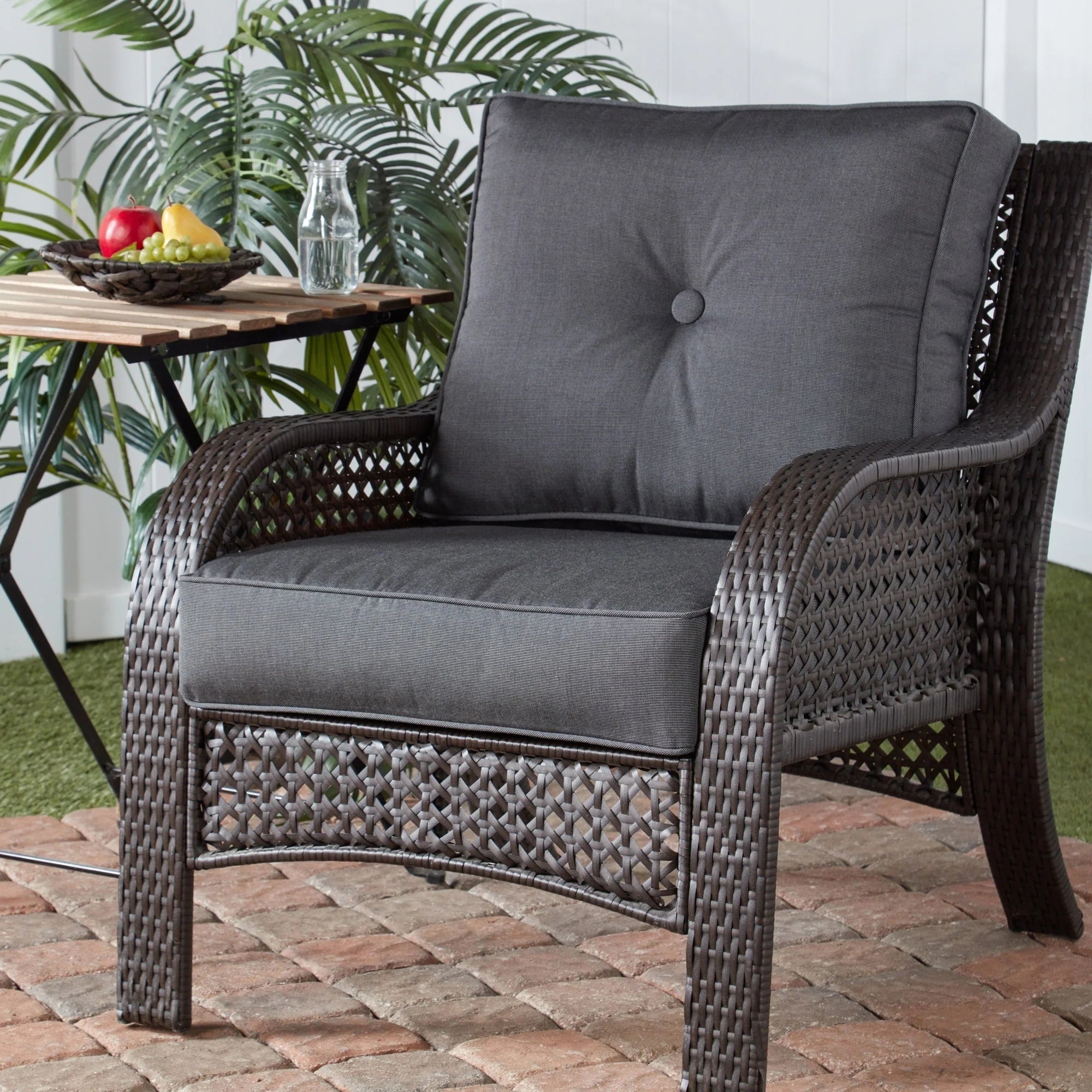 Ensemble de 2 coussins d'extérieur Sunbrella haut de gamme à assise profonde