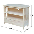 Meuble TV d'angle Mission en bois massif