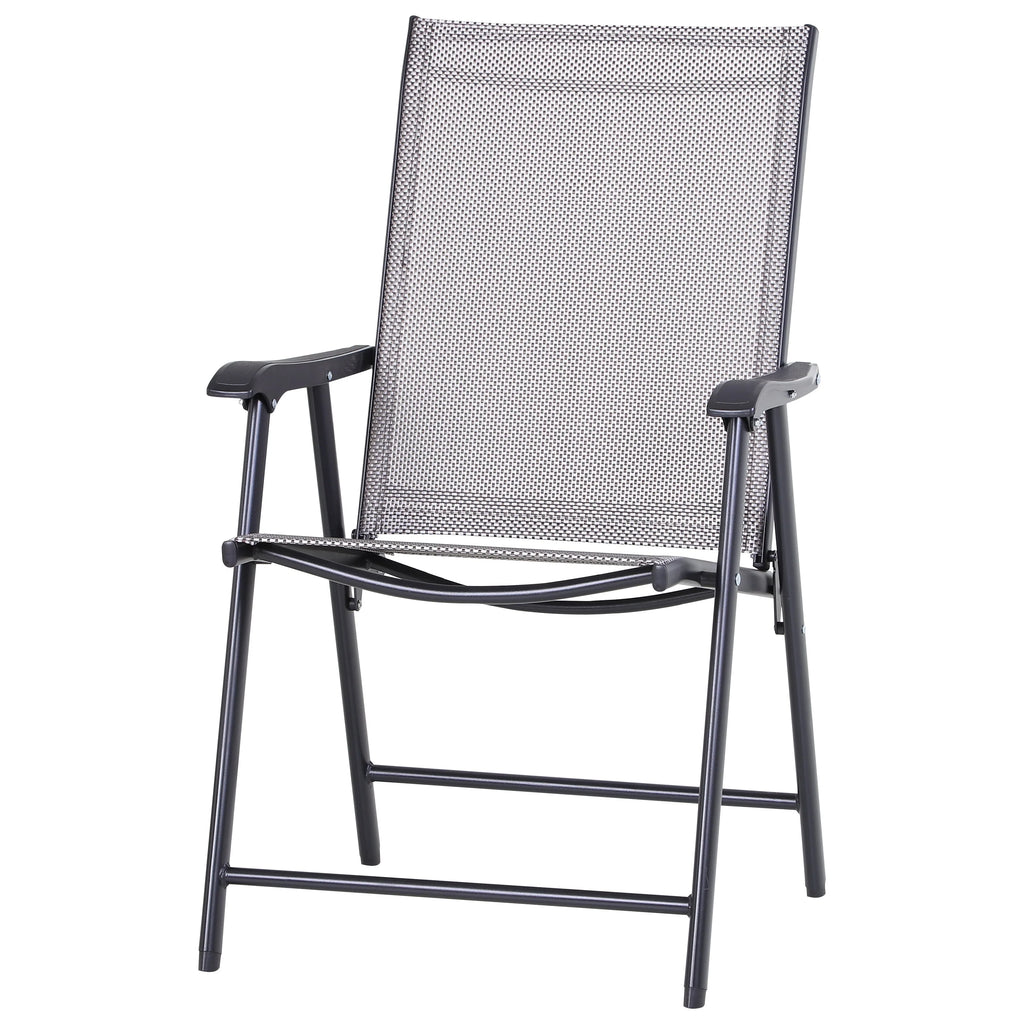 Ensemble de 4 chaises de patio pliantes Outsunny au design simple et chic, confortables pour la terrasse, le jardin, la cour et les voyages