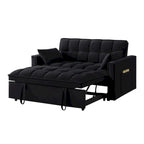 Canapé convertible 4 en 1 avec accoudoirs et poches de rangement, canapé-lit escamotable capitonné multifonction avec dossier réglable