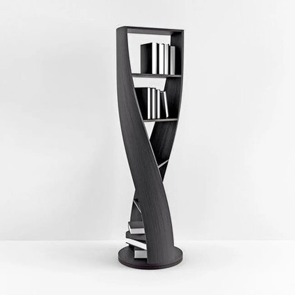 Bibliothèque verticale contemporaine en bois 5 niveaux Hourglass