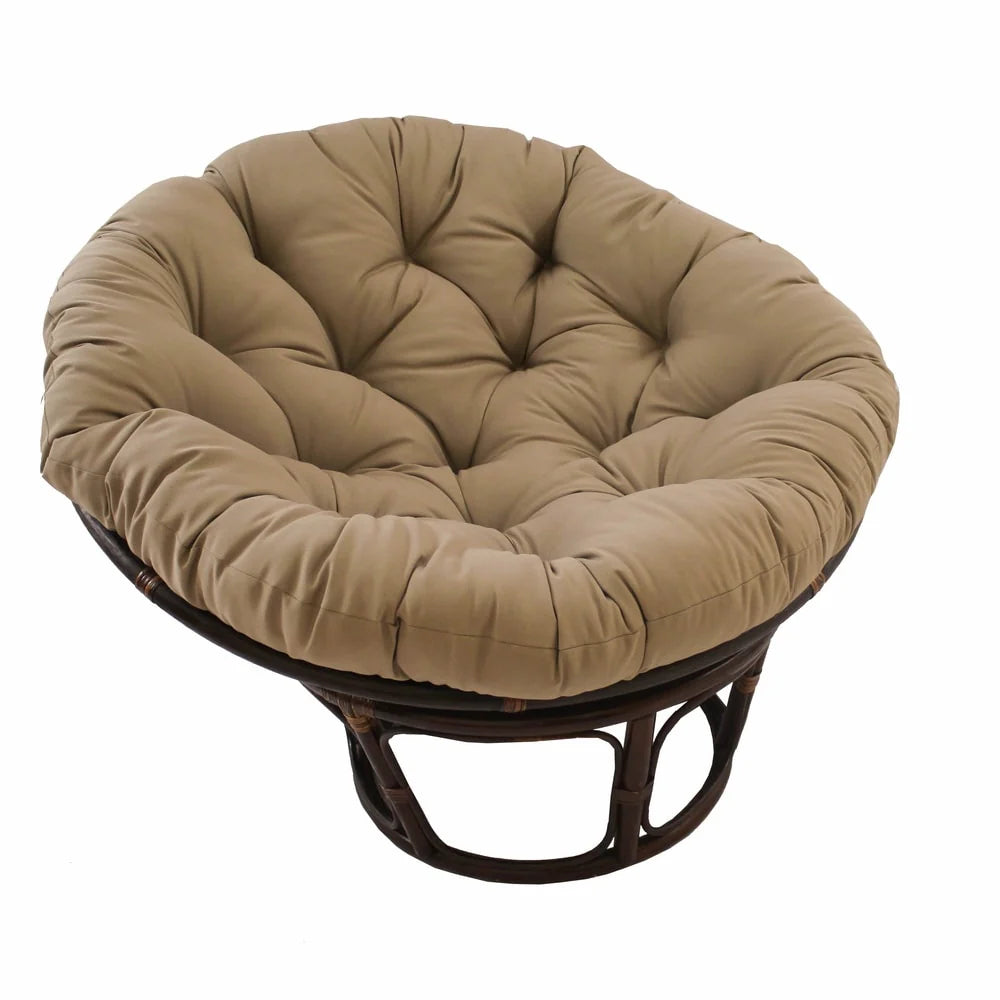 Fauteuil Papasan en rotin Bali de 42 pouces avec coussin en sergé