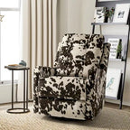 Fauteuil inclinable pivotant manuel Arlette contemporain à fleurs avec dossier capitonné