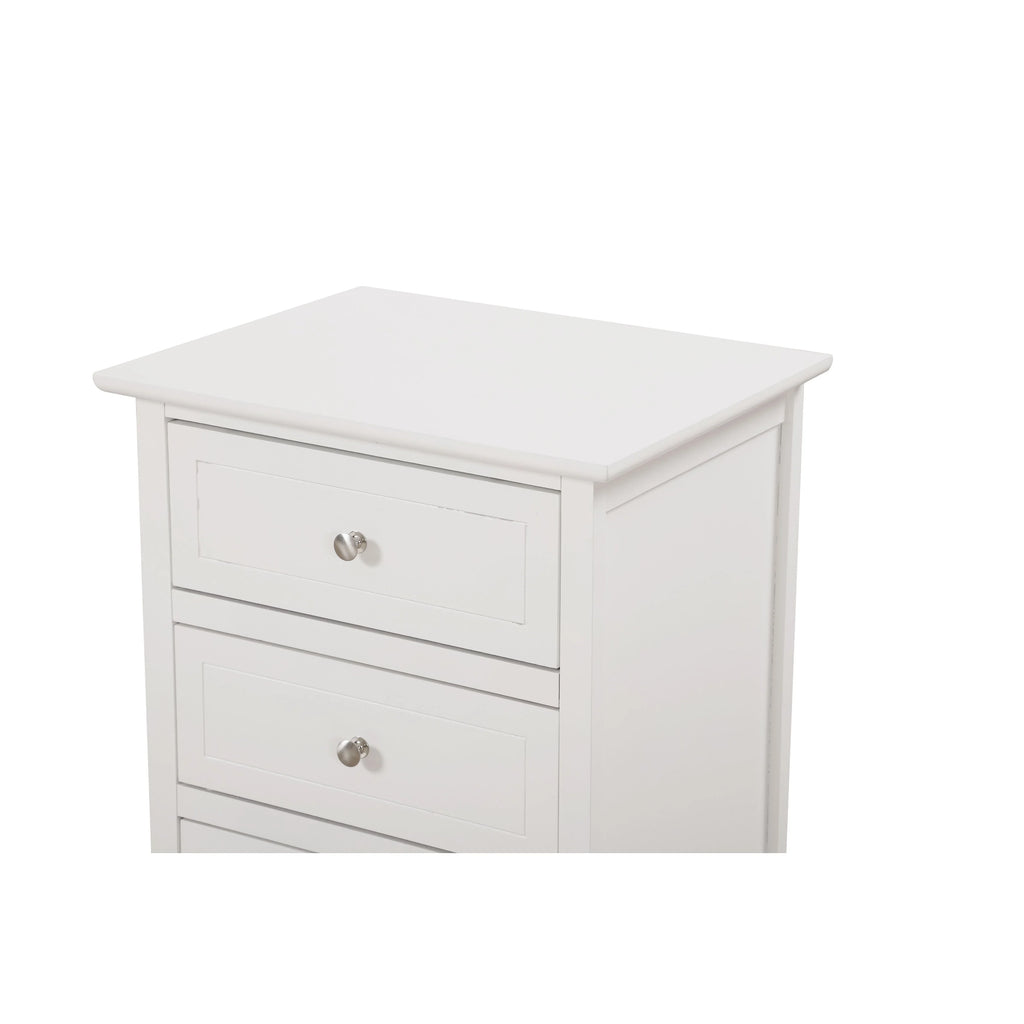 Table de chevet transitionnelle en bois à 3 tiroirs Daniel