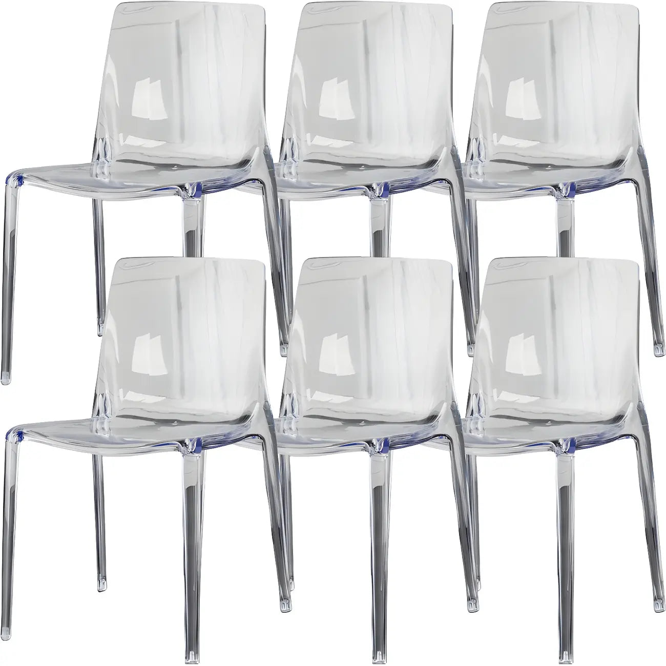 Chaise de salle à manger en acrylique ambré sans accoudoirs à dossier bas