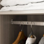 Armoire Penderie en Bois avec 6 Cubes de Rangement et Tringle Suspendue