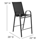 Lot de 4 tabourets de bar d'extérieur en matériau Flex Comfort – Tabouret de terrasse