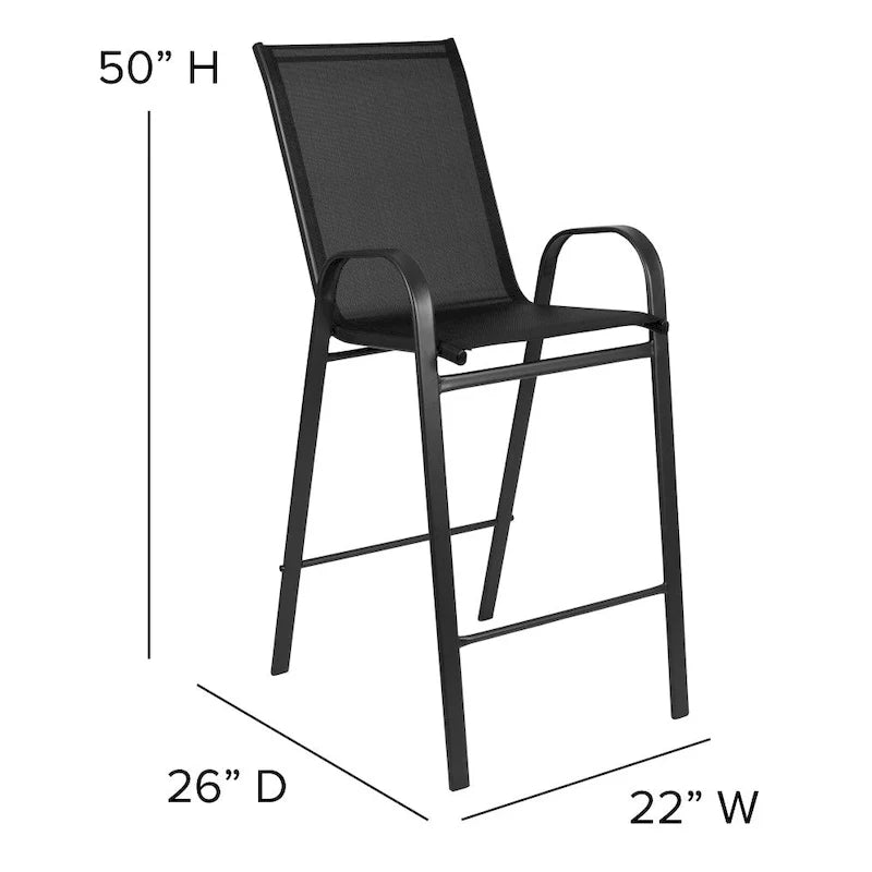 Lot de 4 tabourets de bar d'extérieur en matériau Flex Comfort – Tabouret de terrasse