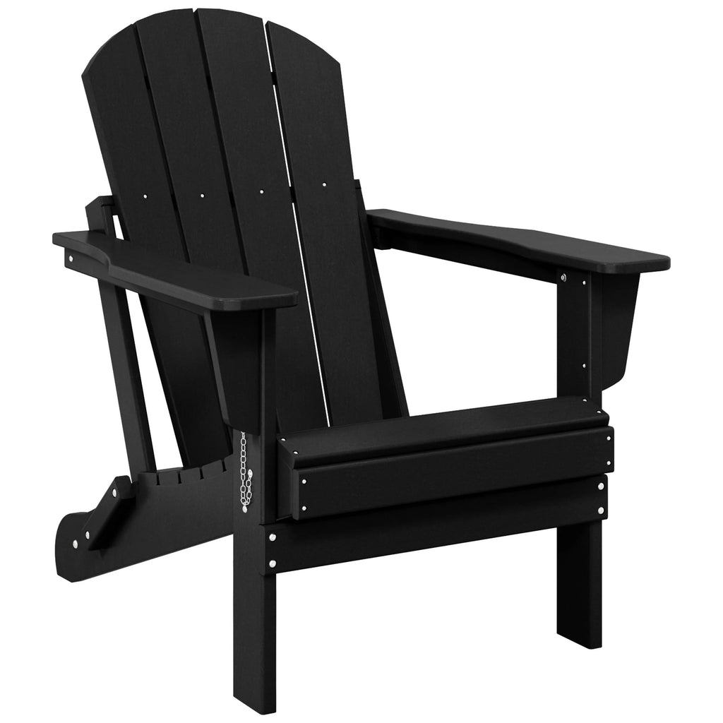 Chaise Adirondack pliante de patio d'extérieur tout temps résistante à la décoloration Polytrends Laguna