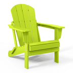 Chaise Adirondack pliante de patio d'extérieur tout temps résistante à la décoloration Polytrends Laguna