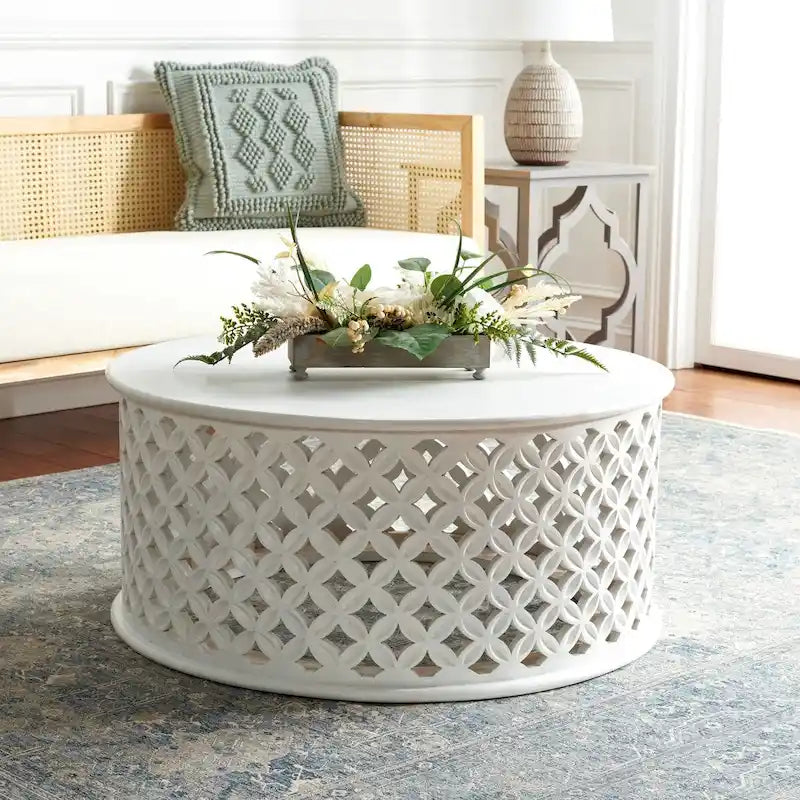 SAFAVIEH Antkea Table Basse Ronde - 35 L x 35 P x 16 H - 35Lx35Px16H