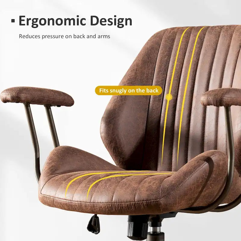 Chaise de Bureau Ergonomique en Tissu Suédé OVIOS avec Support Lombaire