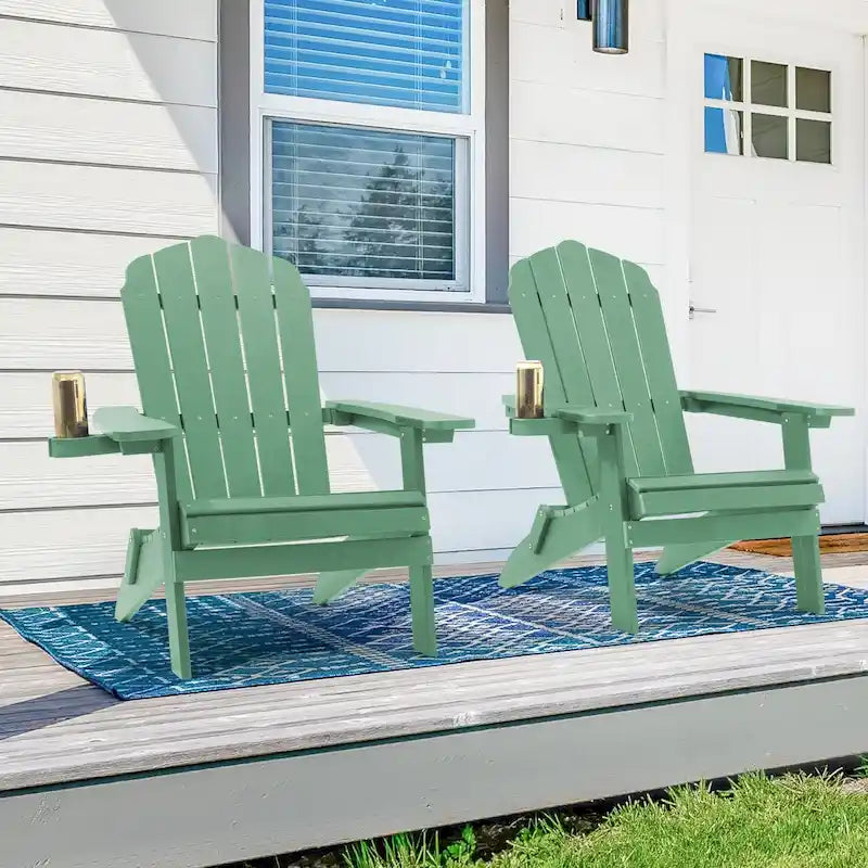 Lot de 2 chaises Adirondack pliantes Bonosuki pour patio et brasero