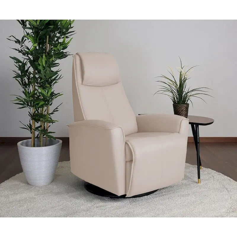Fauteuil Fjords Urban en cuir avec balancier et repose-pieds intégré