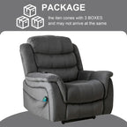 Fauteuil inclinable électrique releveur pour personnes âgées avec massage et fonction chauffante (inclinaison à plat)