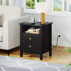 Tables de chevet lot de 2 avec station de recharge table d'appoint avec 2 tiroirs avec ports USB et prises de courant chevet de lit