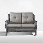 Gymojoy Canapé d'extérieur deux places en rotin Wicker Sofa Set