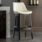 Tabourets de bar en similicuir style Mid-Century Modern avec pieds en bois