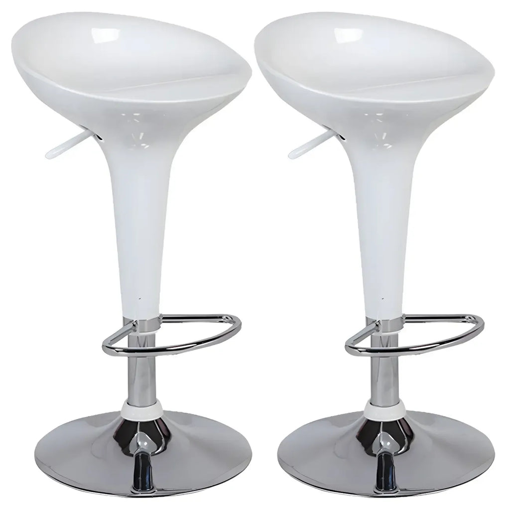 Tabouret de bar pivotant en plastique chromé, réglable en hauteur