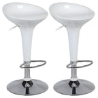 Tabouret de bar pivotant en plastique chromé, réglable en hauteur