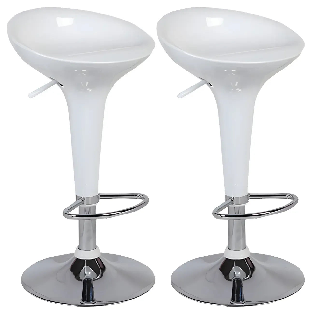 Tabouret de bar pivotant en plastique chromé, réglable en hauteur