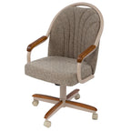 Chaise à roulettes pivotante et inclinable avec coussin pour repas décontractés