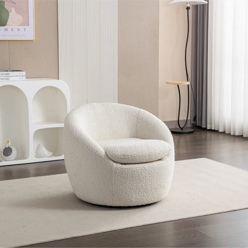 Fauteuil pivotant - Rotation à 360° - Tissu bouclé