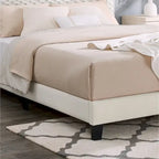 Lit plateforme Queen avec tête de lit réglable, tissu Dove