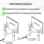 Lit plateforme Queen avec tête de lit réglable, tissu Dove