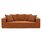 Canapé modulable 3 places en velours côtelé 88,97 avec 5 coussins et design spacieux