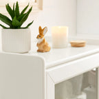 Meuble de Rangement de Salle de Bain Moderne avec Porte Vitrée et Deux Étagères Réglables et Tiroir