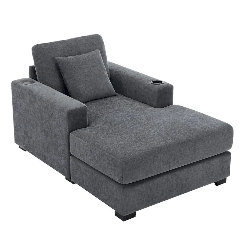 Trois tailles de chaise longue surdimensionnée avec oreillers